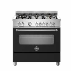 Bertazzoni MAS96L1ENET Master Gaskomfur 90 cm med enkeltovn og 6 brændere, mat sort