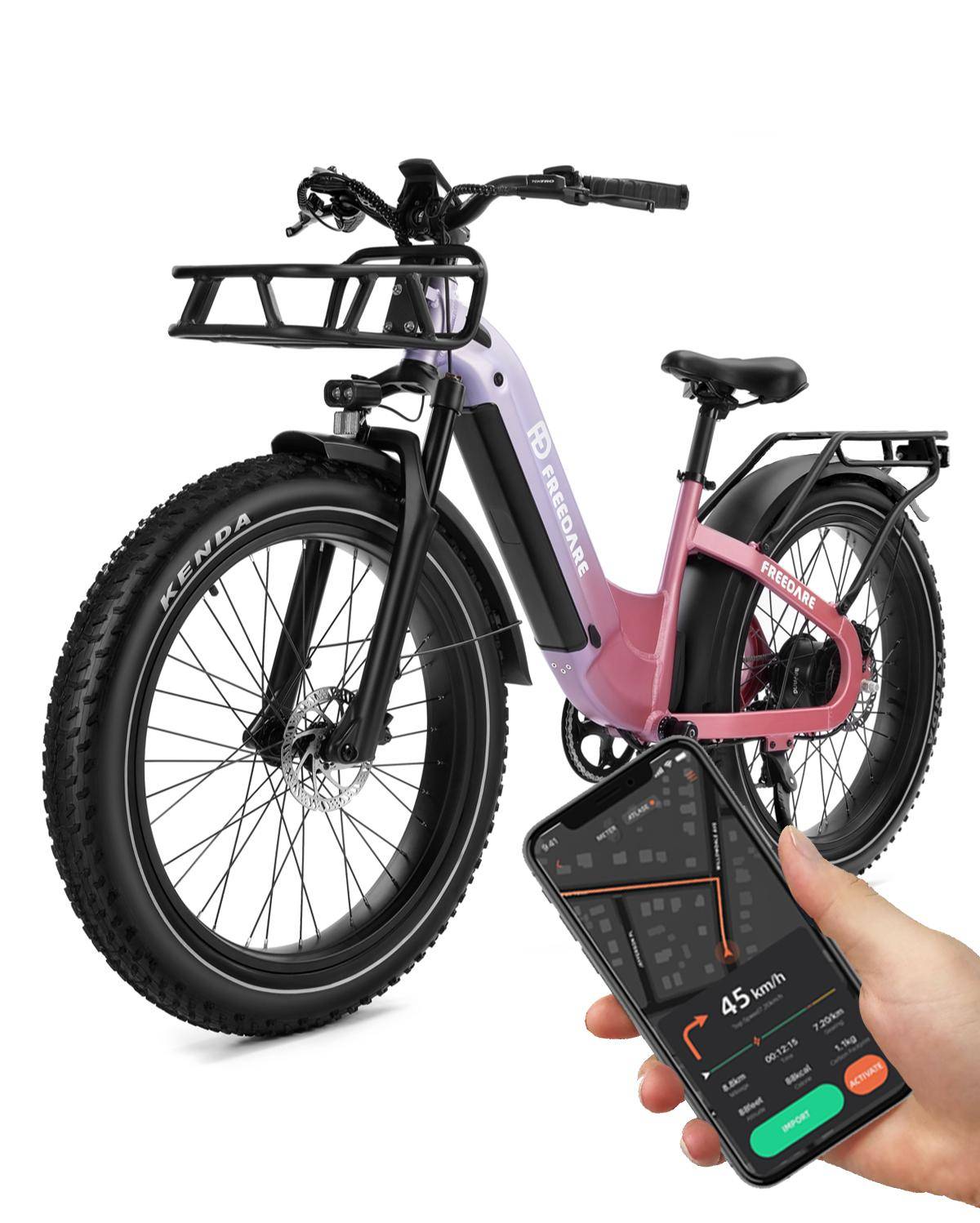Bodywel JB1011 All-Terrain Electric Bicycle 48V20Ah Battery 1000W E-Mountain Bike With Front basket and rear basket 26 Inch Fat Tires Electric Bike ro