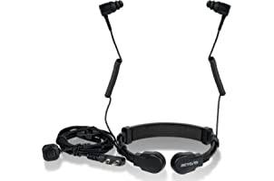 Retevis Two Way Radio Hörsnäcka Hals Mic Headset Binaural Hörlurar Kompatibel för Walkie Talkie Retevis RT5R RB85 RB627B RT24 UV5R etc Infällbar Hals Hörsnäcka för Cykling (1 St)