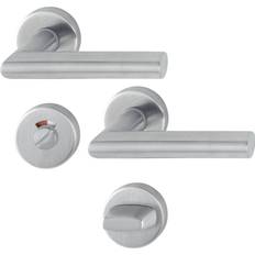 Hoppe RVS deurkruk Amsterdam met toiletsluiting en snelstift
