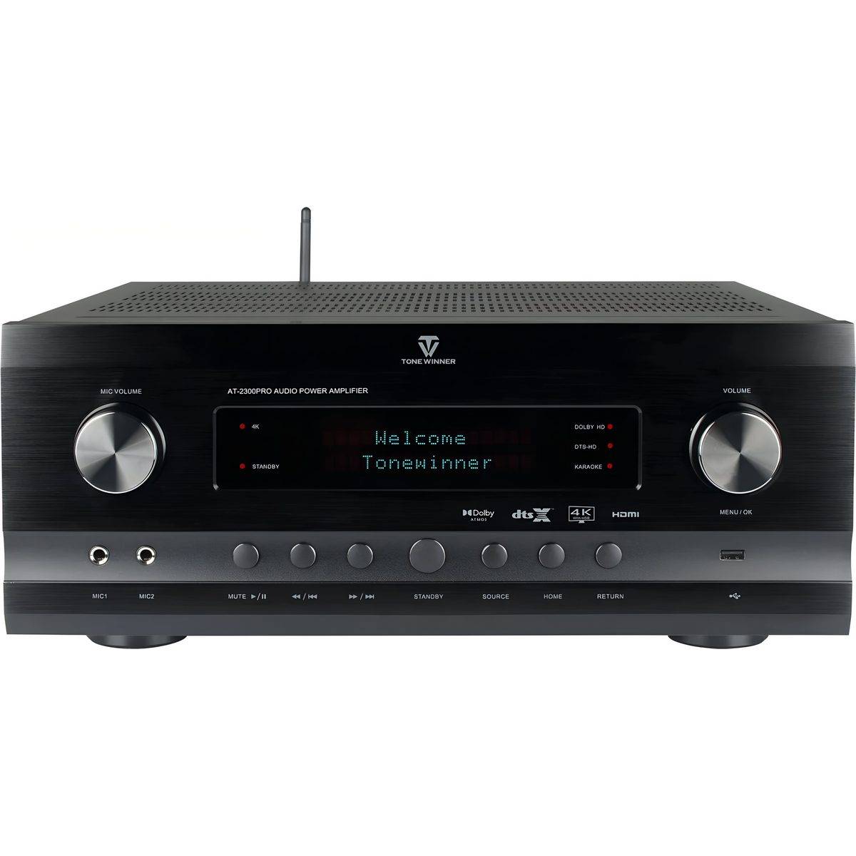 Tonewinner AT-2300 Pro - Hemmabio-förstärkare, Dolby Atmos, Dolby TrueHD, DTS:X, DTS-HD Master Audio, 7, 4K, HDR10, Dolby Vision, HLG, HDR10+, 6