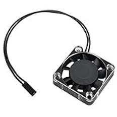 RC-fläkt 16000 RPM 40 x 40 x 10 mm aluminiumfläkt för 1/10 1/8 RC-bil (svart silver)
