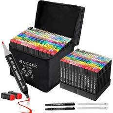 Banral 120 Farben Marker Stifte, Marker Set, Filzstifte Set Permanenter Marker Twin Tip Marker Stifte Set für Anfänger, Hervorheben, Skizzieren, Zeichnen, Ausmalen, Manga