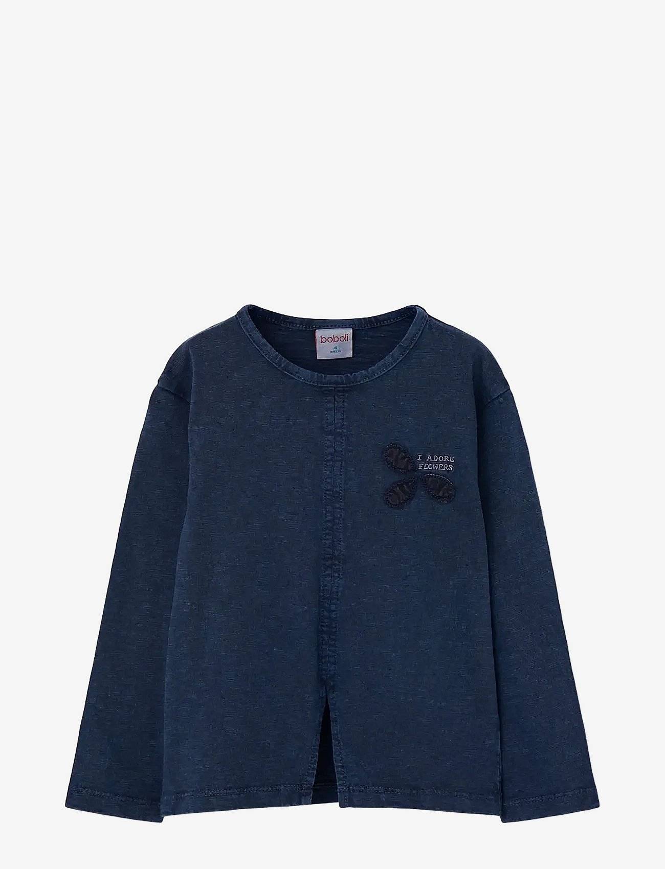 Boboli Knit T-Shirt Flame For Girl -Bci - Navy - 122