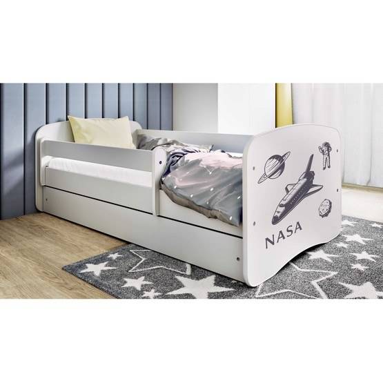 Kocot Kids Barnsäng - Babydreams Vit Med Låda Och Madrass - Nasa 180x80 Cm