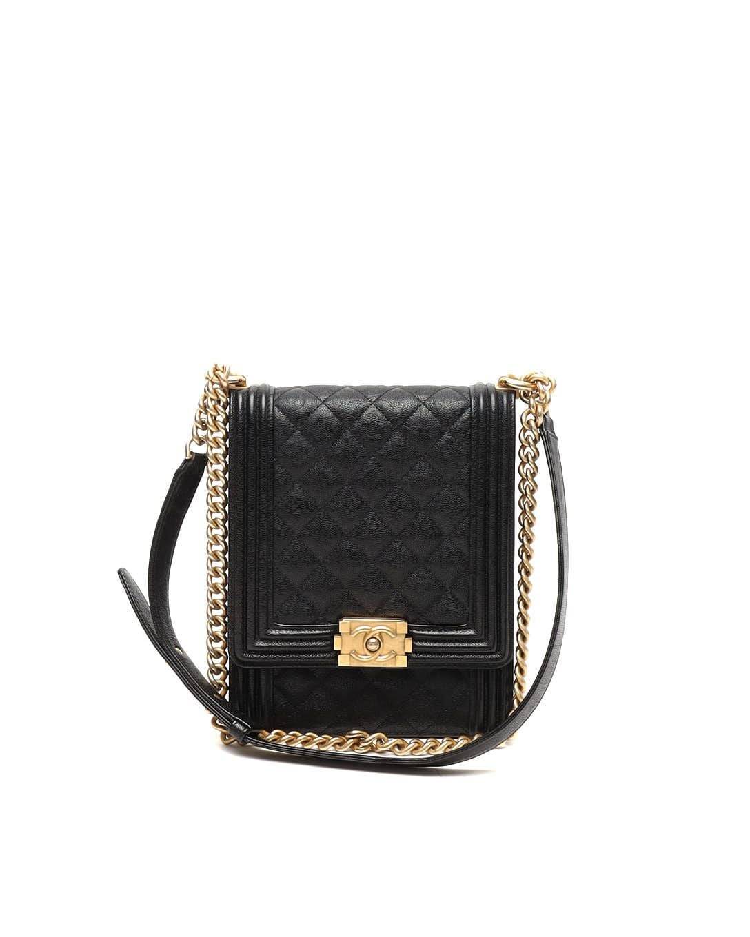 Chanel Caviar North/South Boy Bag - Black - One Size