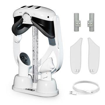 HBV-463 til Meta Oculus Quest 3 RGB VR-headset Ladestation Display Stand Base Controller Opbevaringsholder (Open Box - Fantastisk stand)