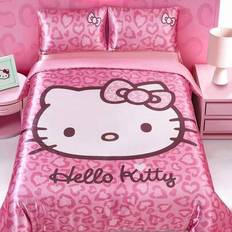 3pcs Cat Print Bedding Set, Sateen Fabric, Soft And Cooling, Multiple Sizes Available For Single/Double/Queen/King Bed - Pink - 135*200,150*200,180*200,200*200,160*220,168*229,200*230,220*240,229*229,230*220,264*229,260*220