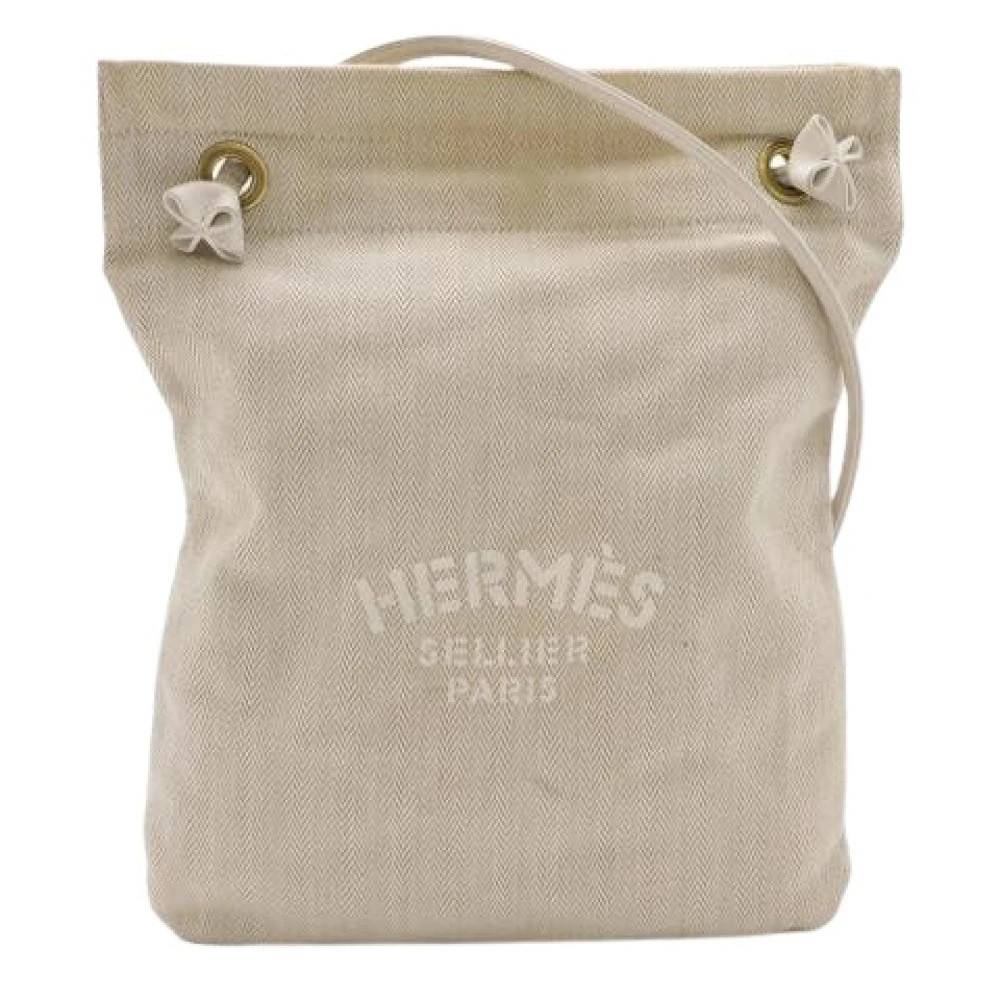 Hermès Vintage Pre-owned Canvas skuldertasker - Vintage - Dame - Beige - ONE SIZE - Uld