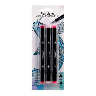 Panduro colour markers 3-pack – Red tones #4, 9, 121 - Röd