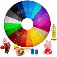 3D Pla Filament, 1,75 mm 3D Refill, 5M 3D Filament 20 Farver Hver, Velegnet til Børn og Voksne, 3D Pen Tilbehør Filament til 3D Printer Pen
