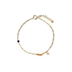Stine A Flow Splash Armbånd i Forgyldt Sølv med Sort Spinel