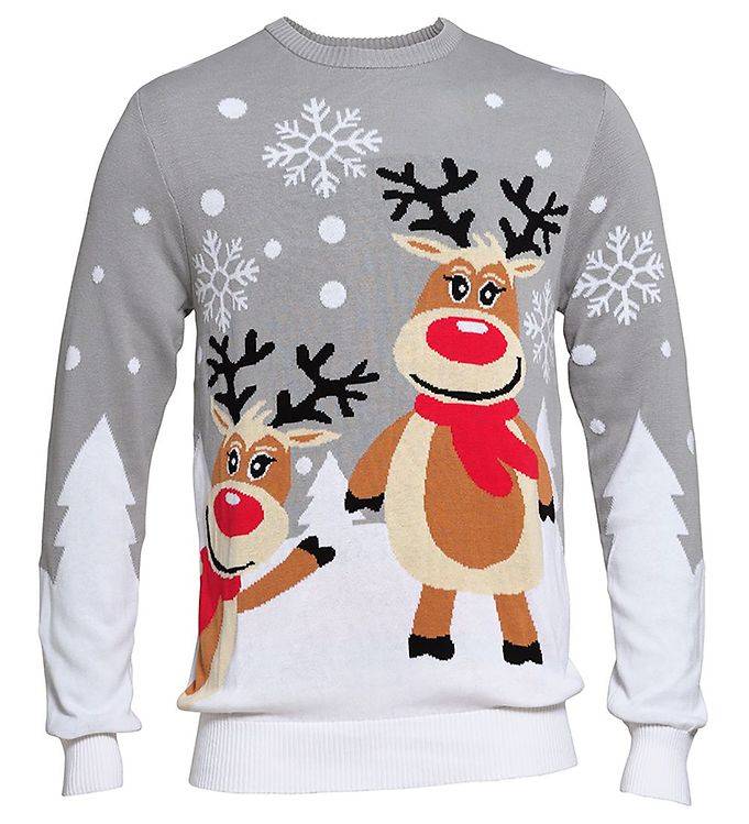Jule-Sweaters Tröja - Söt - Grå - Jule-Sweater - 6-12 mån - Tröja