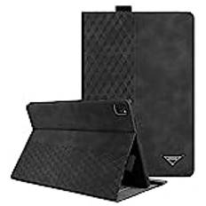 CXTCASE skal för iPad Pro 12,9 2022/2021/2020/2018, multivinkel folio flip PU läderfodral smart skyddsfodral för iPad Pro 12,9 tum (6. 5. 4:e och 3. generationen), svart