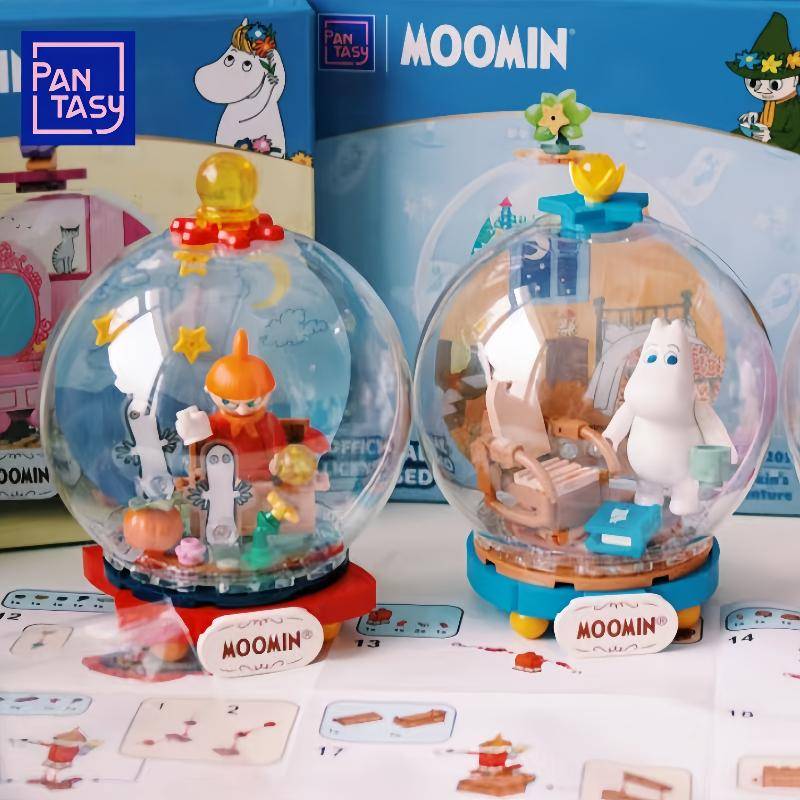Pantasy Byggklossar Mumin Vandrare Serien Anime Prydnader Pussel Leksaker Splicing Kristallkulor Skrivbordsmodeller Samling Gåvor