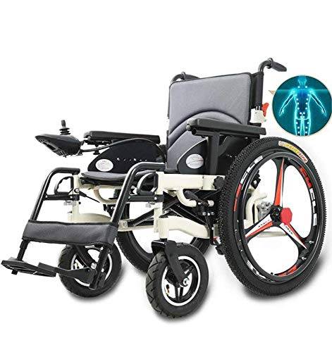 Kraftig elektrisk rullstol，hopfällbar eldriven rullstol，Bärbar hopfällbar Mobility Power，Bred sits50CM，Li-ion-batteri，Joystick，500W Kraftfull motor，Bekvämt mobilitetsverktyg för äldre