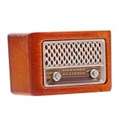 HOOTNEE Mini House Accessoar Delikat Vintage Radio Toy Tiny Radio Decor För Dollhouse Layout