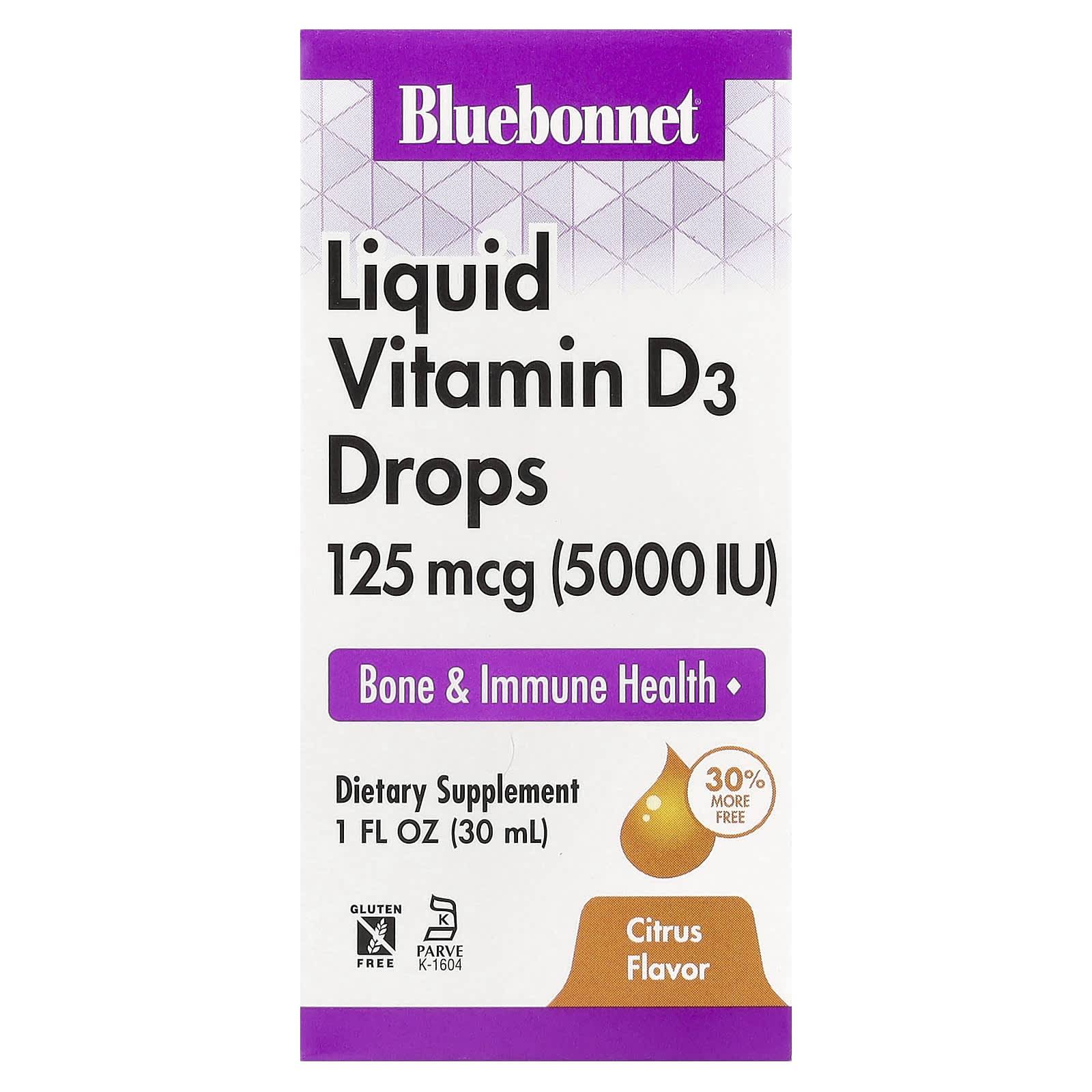 Flytande D3-vitamindroppar, Naturlig citrussmak, 5 000 IE, 1 fl oz (30 ml)