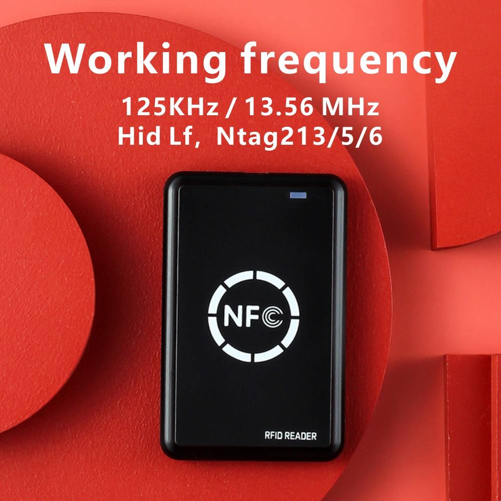 RFID Copier Duplicator 13.56mhz Key fob NFC Smart Card Reader Writer 125KHz Encrypted Programmer USB UID T5577 EM4305 Cards Tags