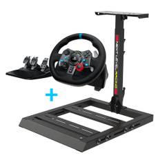 Logitech G29 Driving Force Racing Wheel & Next Level Raching Wheel Stand - Bundle - Fri fragt og klar til levering - Prismatch - Sort