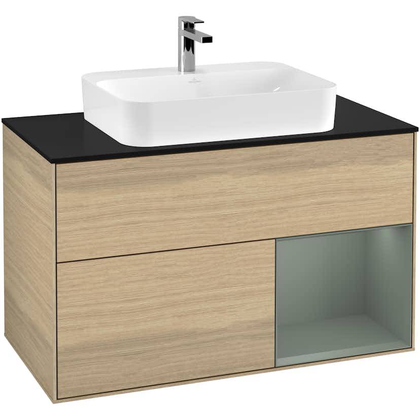 Tvättställsskåp Villeroy & Boch Finion med 2 Lådor Hylla och Bänkskiva för Ytmonterat Tvättställ