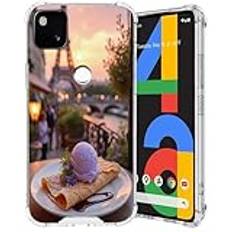 Xioolia Transparent fodral passar Google Pixel 8 8 Pro 7 7 Pro 7a 6 6a 6 Pro 5 4 4a 4XL 3a 4G/5G med glass -BW24 fyra hörnskydd