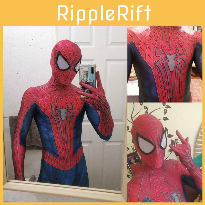 Skin-friendly Fadeless Spiderman Halloween Costume The Amazing Spider-man Cosplay cm white