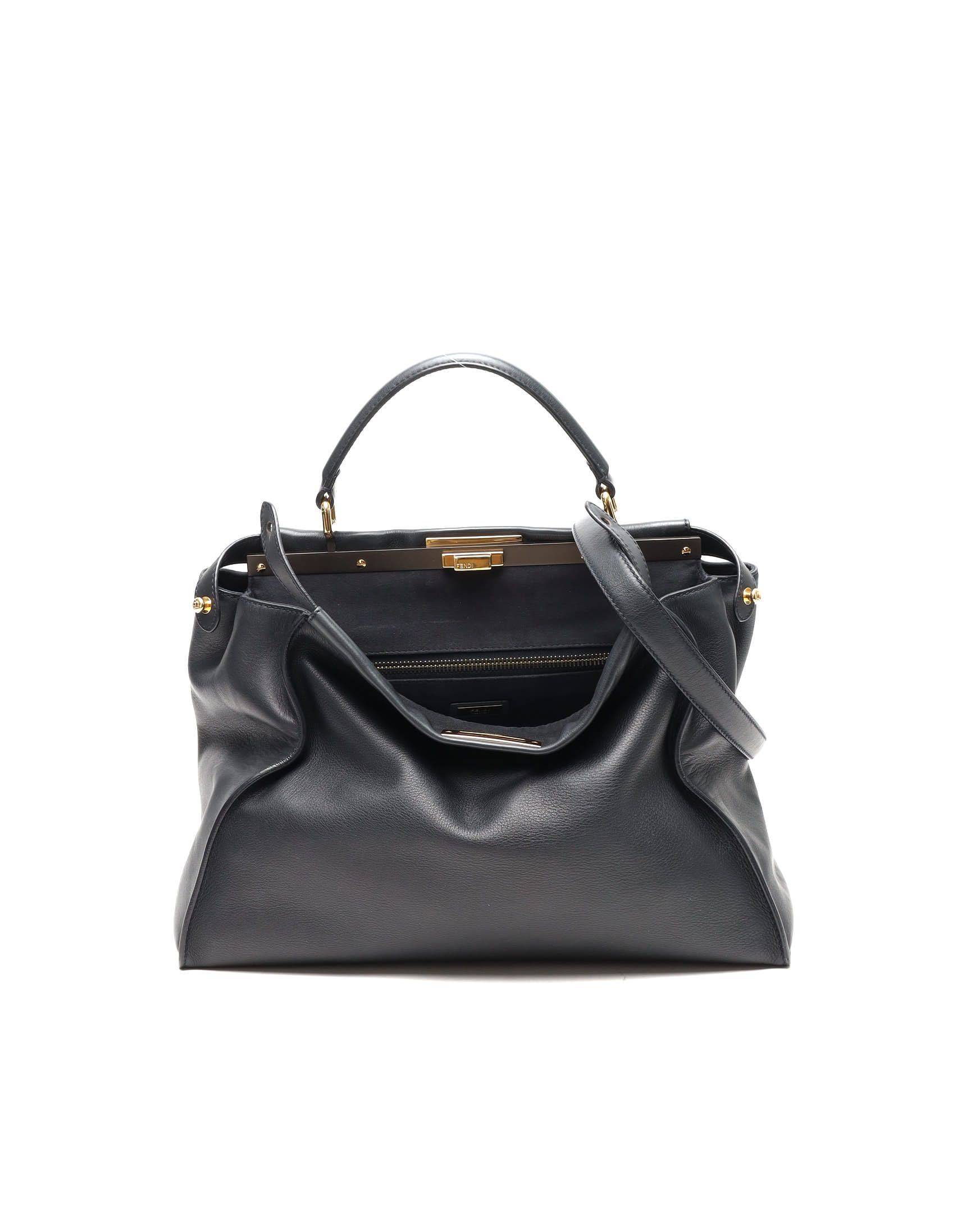 Fendi Large Peekaboo Bag - Navy (One Size)