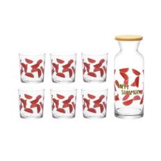 Karaff med 6 glas – Vattenmelonmotiv
