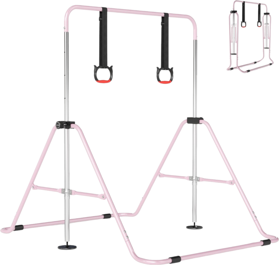 Northix Adjustable Gymnastics Bar For Kids, Pink, 4 Heights Träningsutrustning Pink - 144 cm