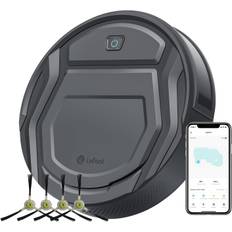 Robot vacuum cleaner 2200pa powerful robot carpet volume low scheduled automatic equipped with compatible continuous operation for 120 fall and grå färg