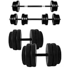 A2Z SPORT® 2 i 1 Hantlar Set 20kg / 30kg / 40kg / 50kg - Hantlar Justerbara & Skivstång Set - Hantelset med Anslutningsrör Adjustable Dumbbell Set 20kg-50kg för Styrketräning