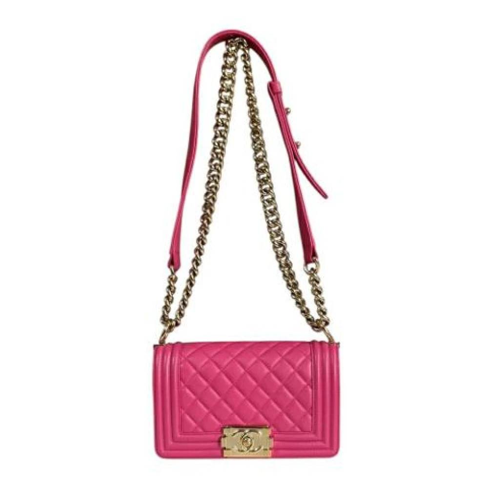 Chanel Vintage Pre-owned Laeder chanel-tasker - Vintage - Dame - Lyserød - ONE SIZE - Uld