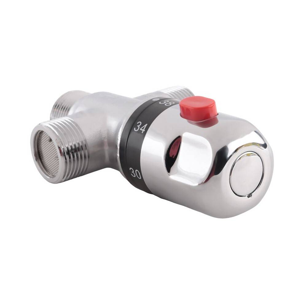 Solid Copper 3-Way Thermostatic Mixing Valve 3/4 Inch Solar Water Heater Valve Regulating Temperature Control Valve