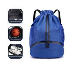 Basketball/Swimming Bag With Dry/Wet Separation For Women, Multi-Function Drawstring Sports Backpack For Men Sports Bag Sport Bag Holiday Travel Bag T - Royal Blue