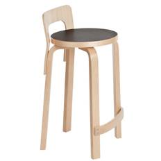 Artek K65 Barstol Linoleum - Barstole Birk Sort - 28100653A