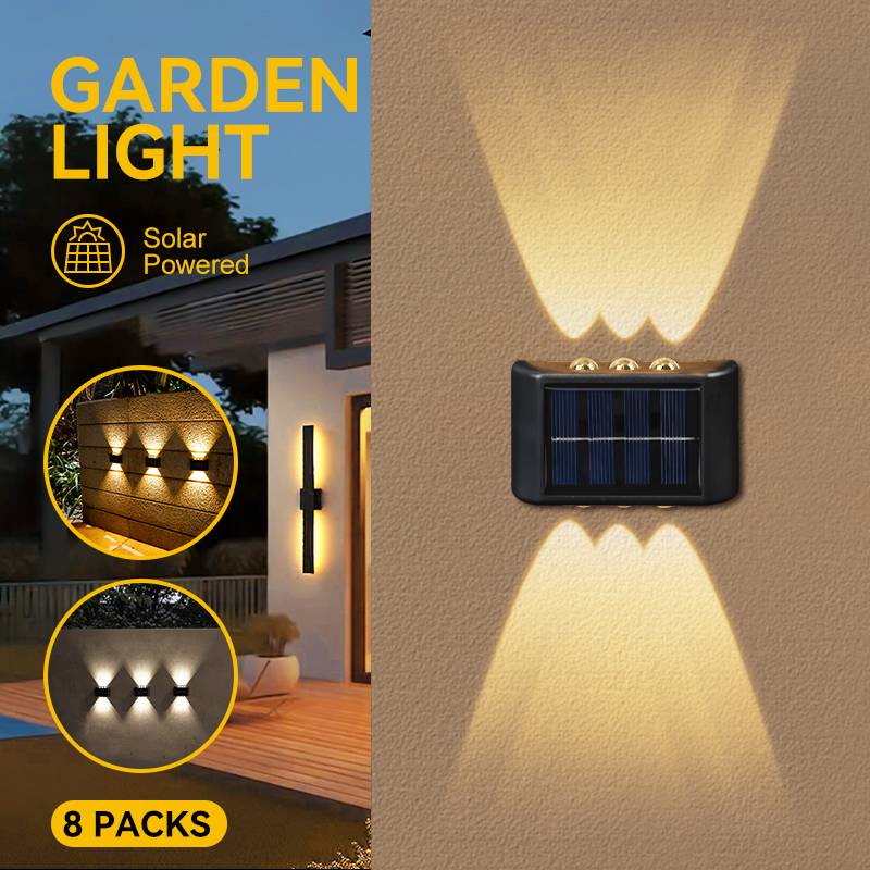 8PCS Solar LED Light, Outdoor Waterproof Wall Lamp, Dusk to Dawn Fence Lighting for Summer Garden Yard Porch Walkway Camping Home Dec