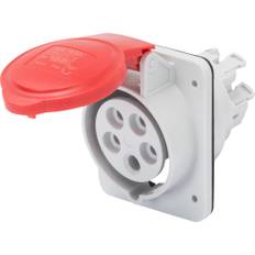 CEE Indbygnings udtag 10° HP 5P 16A 400V 6H FW rød IP44