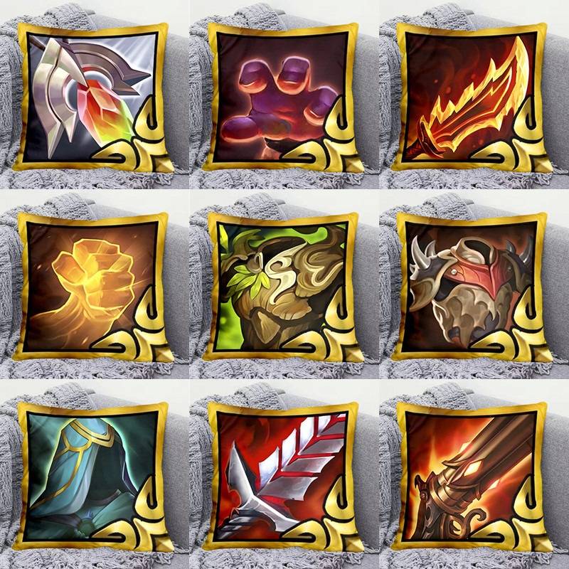 TFT Set Game Throw Pillow Cover Fantasy Champion Art Pillowcase for Sofa Bedroom Home Decor Teamfight Tactics Gift