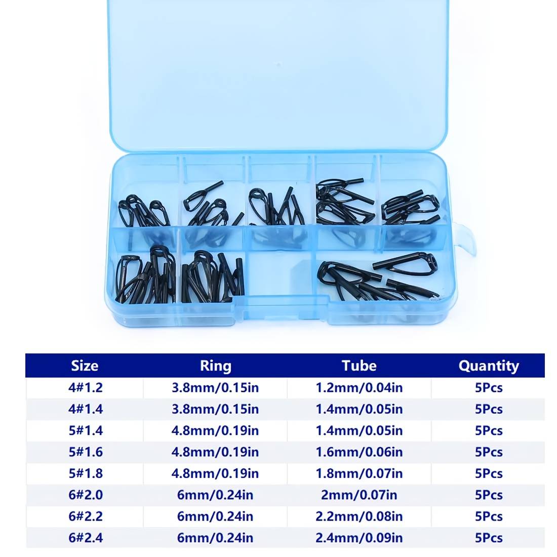 Fishtrip Fishing Rod Guide Tip Repair Kit Black Replacement Stainless Ceramic Ring Building Repair