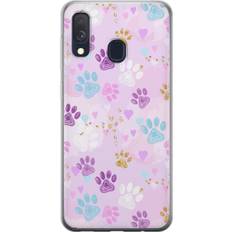Samsung Galaxy A40 Transparent Mobilskal Kattavtryck