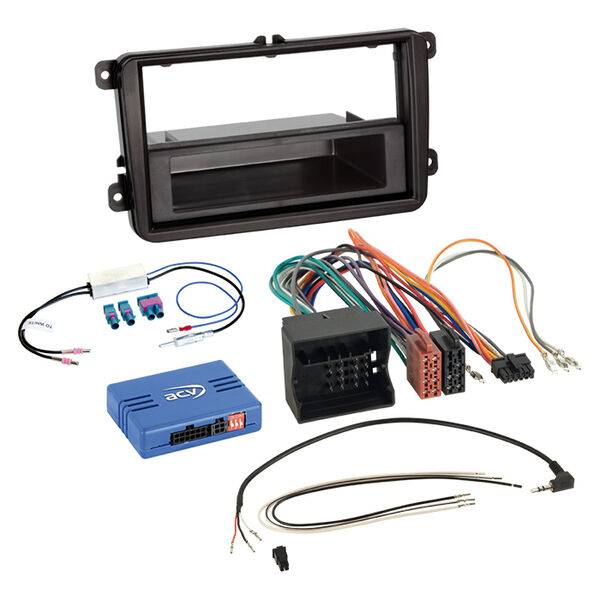 Komplet 2-ISO Kit m. rum Seat/Skoda/VW DIN.