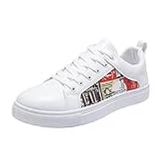 Dinnesis Herrskor Svart 45 Herr Sneakers Retro All Casual Små Vita Skor Mode Skor Skridskor Herr Handboll Skor, Röd, 44 EU