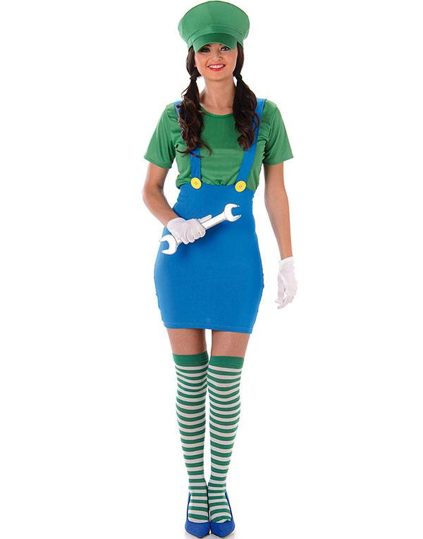 Luigi Inspireret Damekostume
