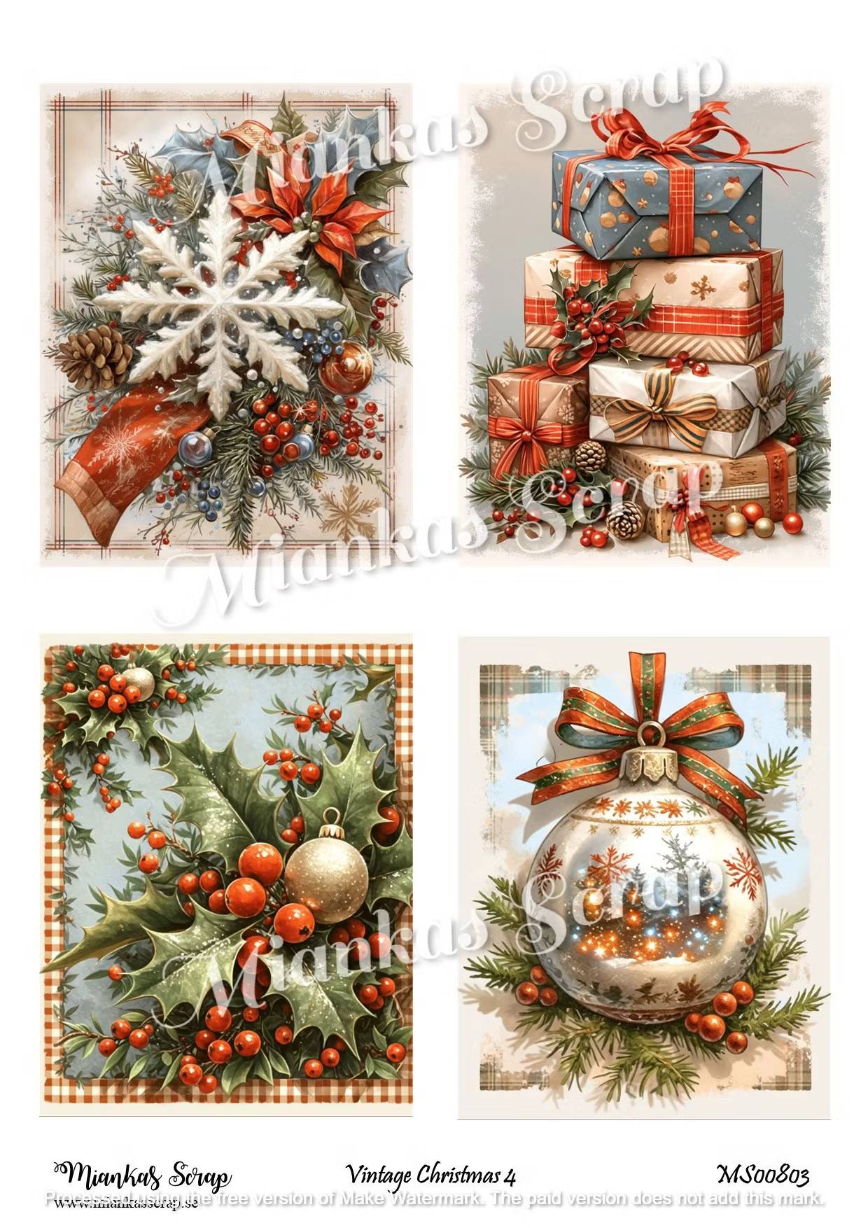 Miankas Scrap Klippark - Vintage Christmas 4