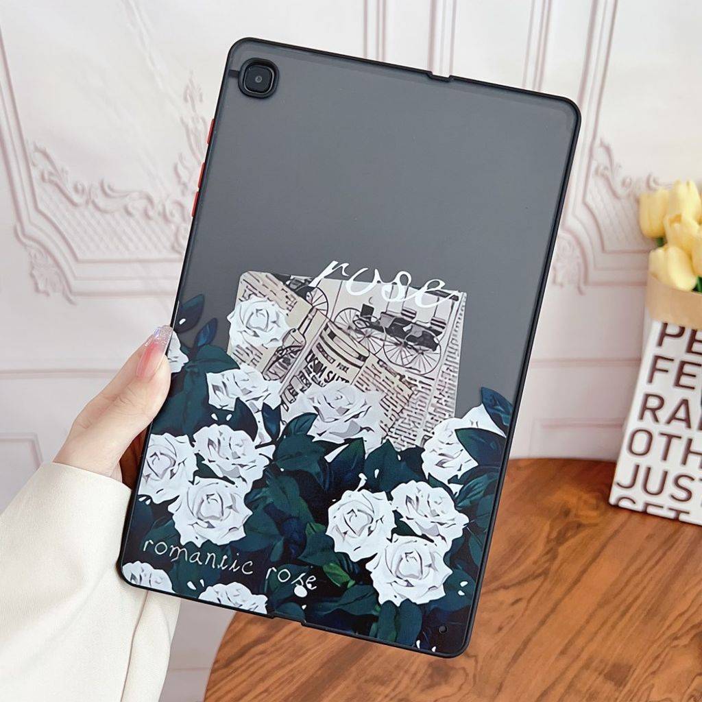 Samsung Galaxy Tab S6 Lite etc. Mønstercover - Hvid Rose