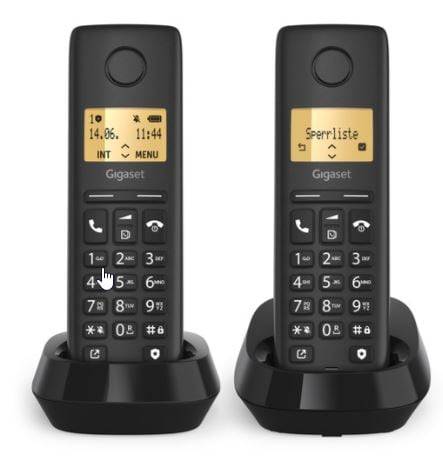 Gigaset PURE 100 Duo svart trådlös telefon (internationell vara) - DEMO
