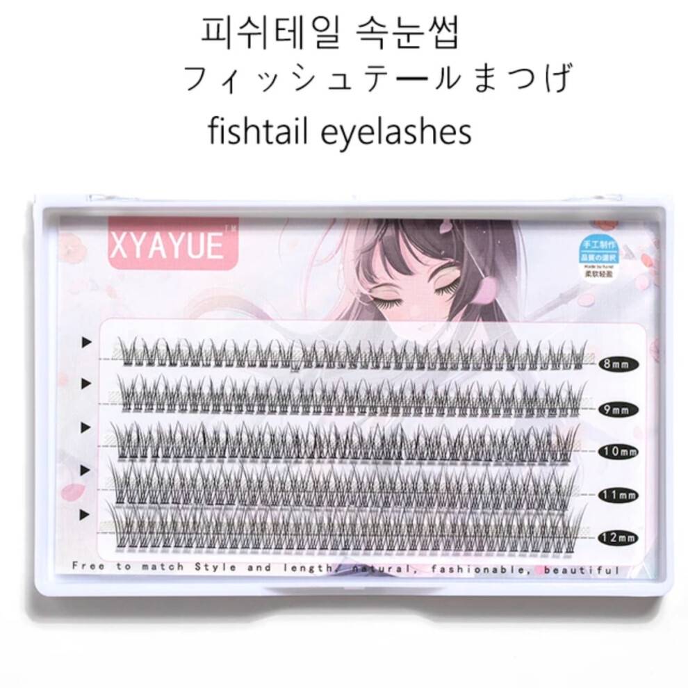 DEKAXID lille djævel kunstige øjenvipper makeup øjenvippeextensions Type A cosplay-vipper makeup skønhed klyngevipper naturlige tjavsede cilios