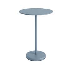 Muuto - Linear Steel Café Table Ø 70 h: 105 cm - Pale Blue - Udendørs små borde og sideborde - Thomas Bentzen - Sort,Blå - Metal