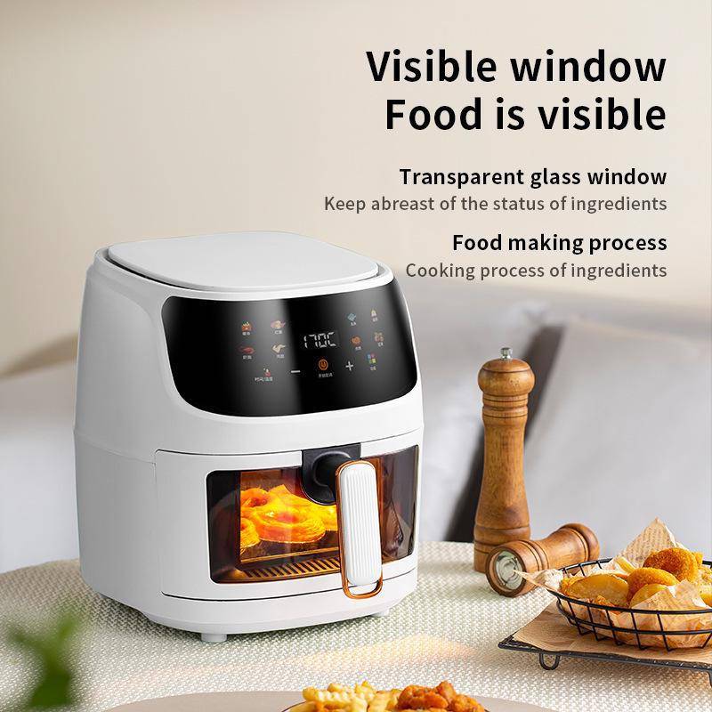 Multifunktionell 8L Smart Pekskärm Visuell Airfryer för Internationella Marknader